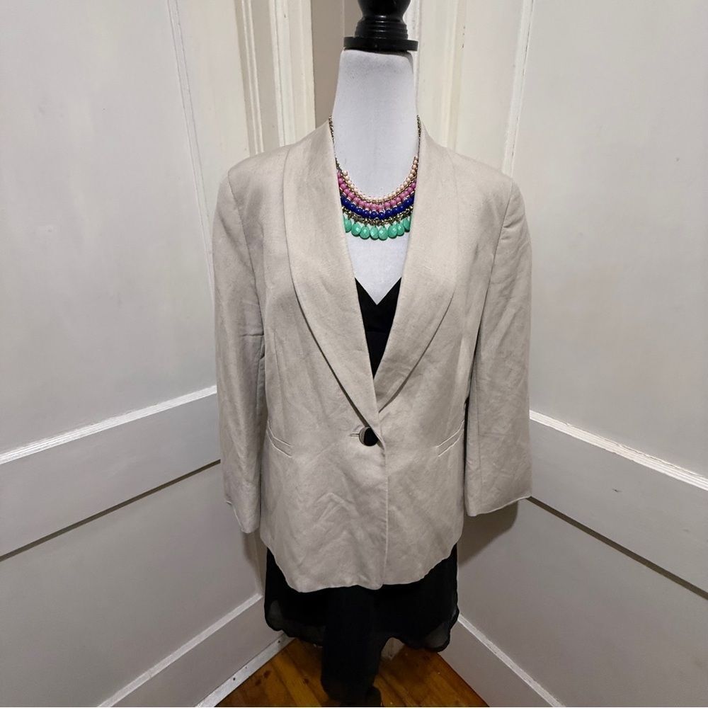 Jasper Linen Elegant Cream Women's Blazer